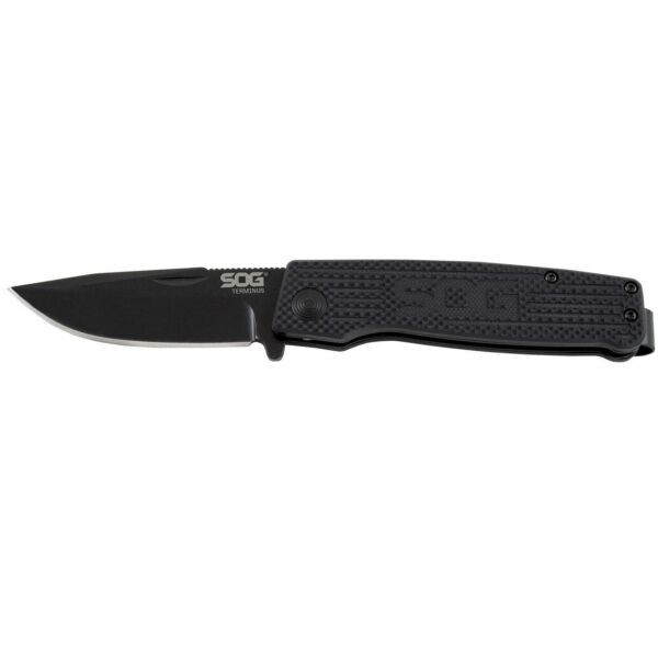 SOG Terminus Bowie Folding Knife 3″ Blade Black