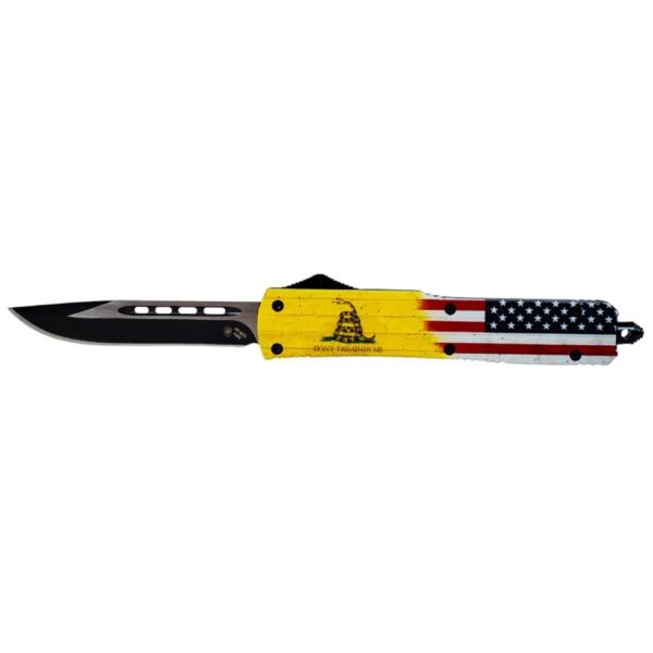 Templar Knife Slim Knife 3-1/2″ Drop Point Blade Don’t Tread on Me US Flag