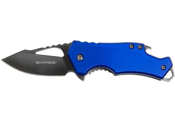 Sarge Knives Blue Fuse- Blue Pocket Knife & Bottle Opener
