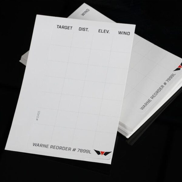 Warne Data Card Label Refills for Warne Skyline Precision Mount – 50/pk