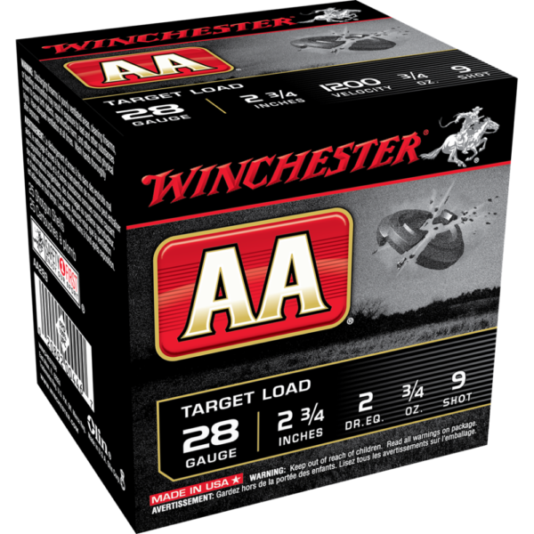 Winchester AA Target 28 ga 2-3/4″ 3/4 oz #9 25/ct