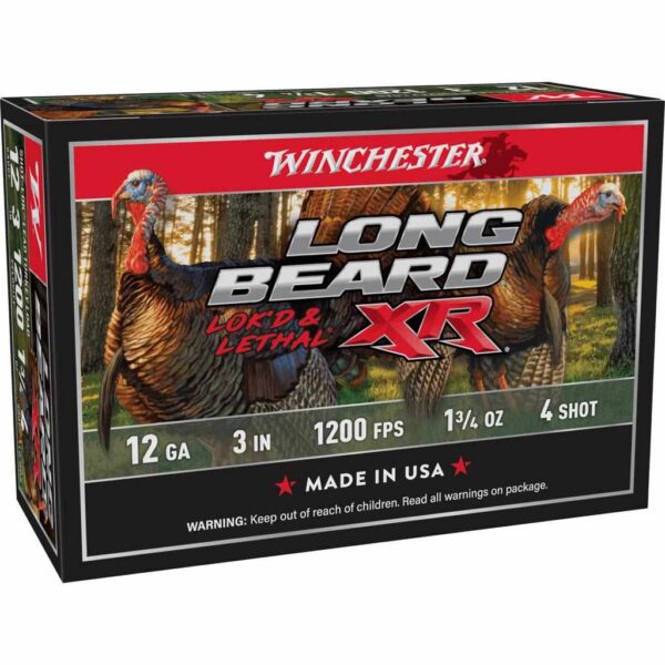 Winchester Long Beard XR Shotshells 12ga 3″ 1-3/4 oz #4 1200 fps 10/ct