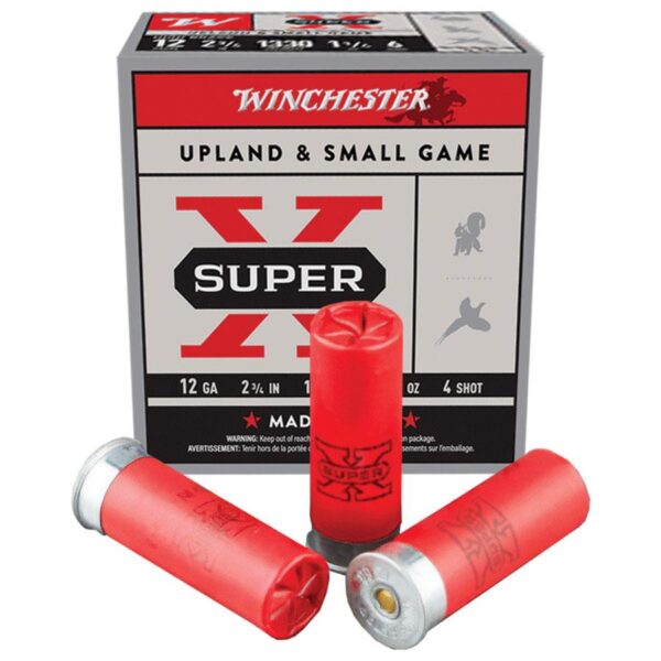 Winchester Super-X High-Brass Shotshells 12 ga 2-3/4″ 1-1/4 oz 1330 fps #4 25/ct