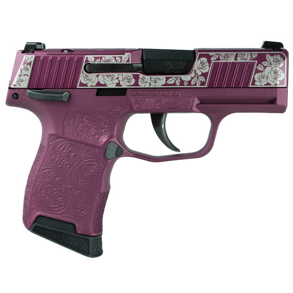 Sig Sauer P365 .380 ACP Striker-Fired Pistol Black Cherry Roses 9mm 3.1"