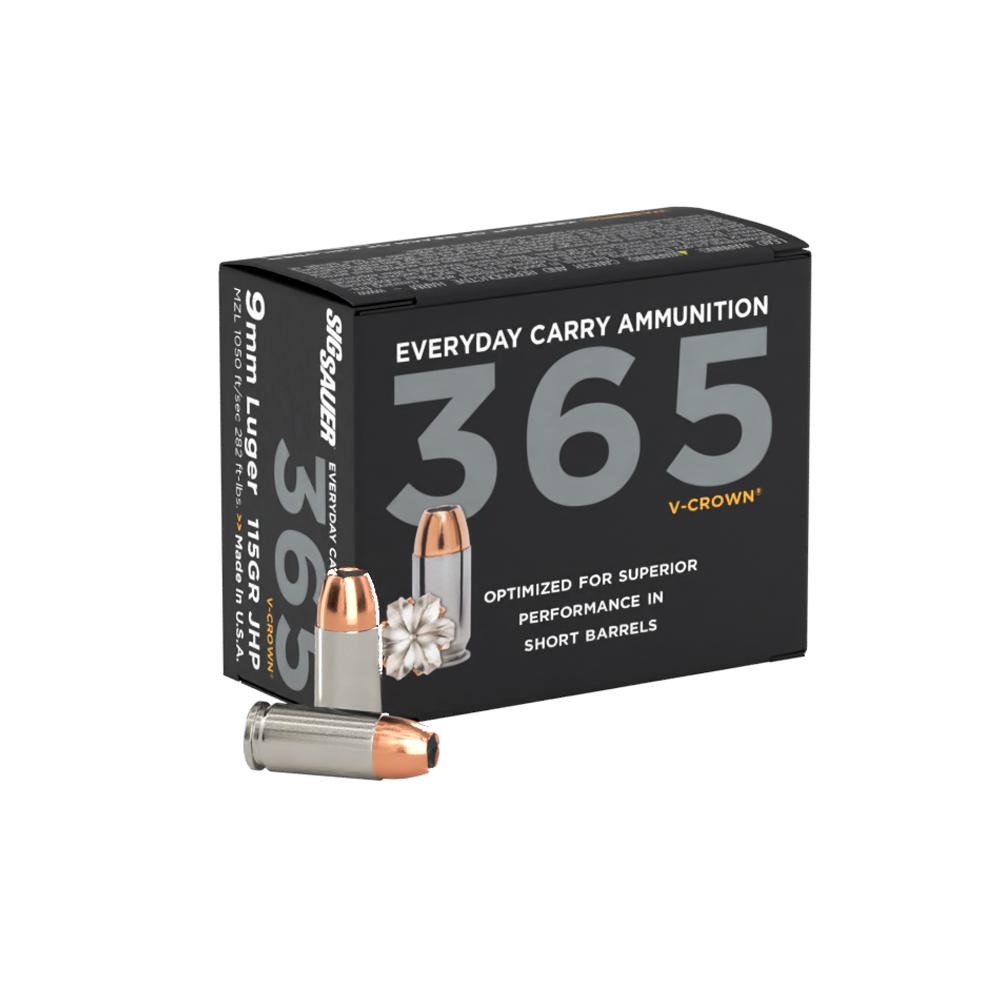 Sig Sauer Sig 365 Elite V-Crown Handgun Ammunition 9Mm Luger 9mm Luger 115gr JHP 20-Round Box