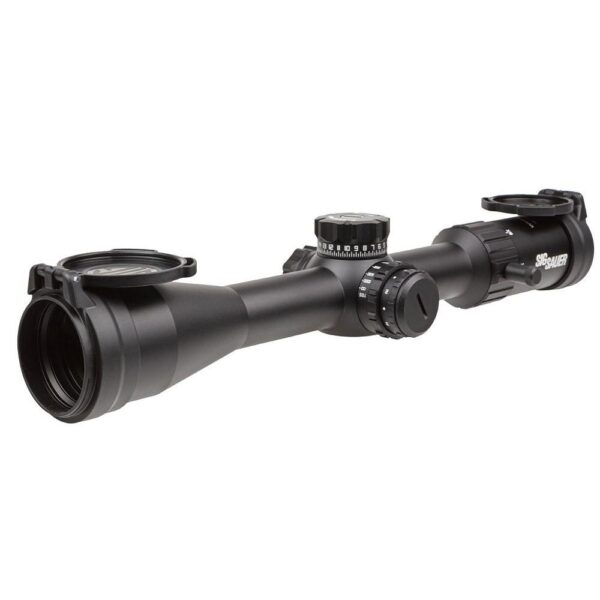 Sig Sauer Whiskey 4 Rifle Scope 4-16×44 30mm FFP MOA Milling Hunter 2.0 Non-Illum Exposed Zero Stop Side Focus – Black