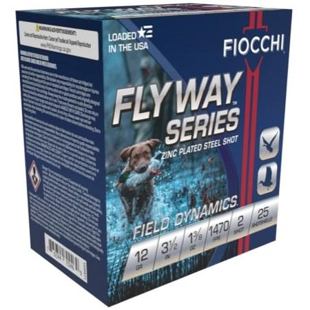 Fiocchi Flyway Steel Shotshells 12 ga 3-1/2″ 1-3/8oz 1470fps #2 25/ct