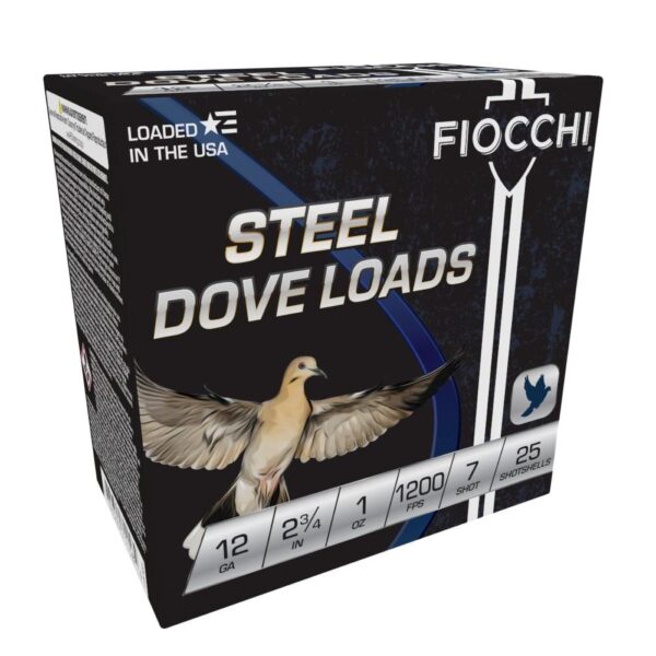 Fiocchi Steel Target Shotshells 12ga 2-3/4″ 1oz 1200fps #7 25/ct