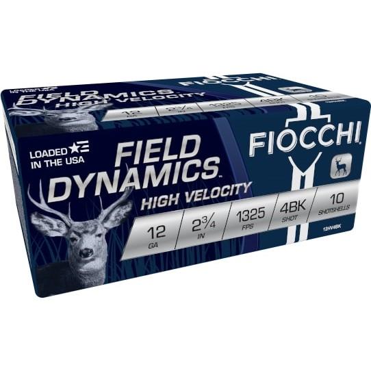 Fiocchi Nickel-Plated Buckshot 12 ga 2 3/4″ MAX 27 plts #4B 1325 fps – 10/box