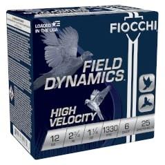 Fiocchi Field Dynamics Shotshells 12 ga 2-3/4″ 1-1/4 oz 1330 fps #6 25/rd