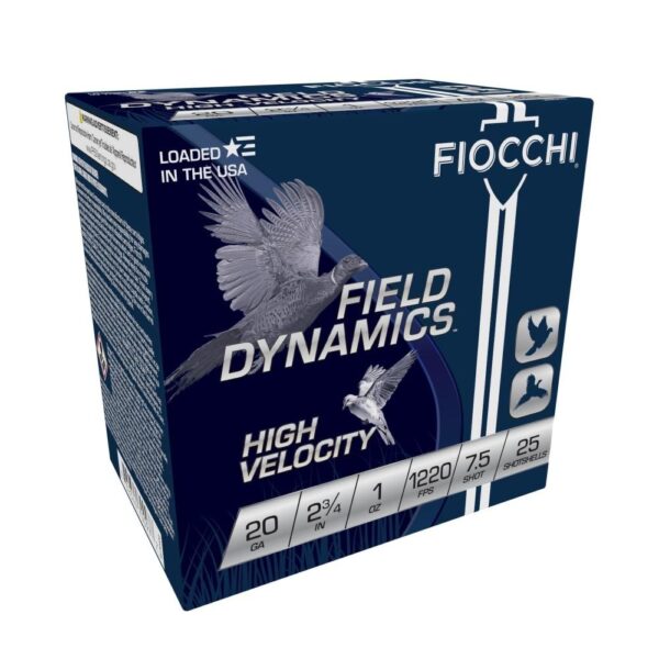 Fiocchi High Velocity Shotshells 20ga. 2-3/4″ 1oz #7.5 25/ct