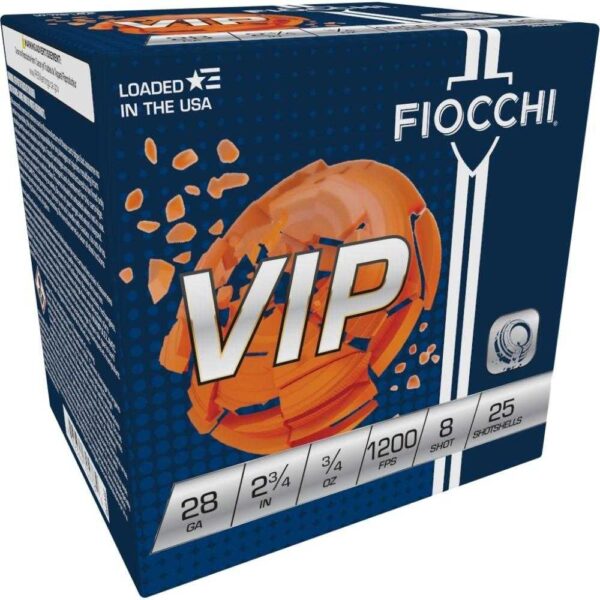 Fiocchi Exacta Target Loads 28 ga 2 3/4″ 2 dr 3/4 oz #8 1200 fps 25/ct