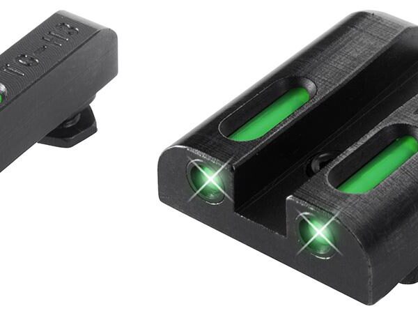 Truglo TFX Tritium/Fiber-Optic Day/Night Sights Fits GLOCK 17 / 17L 19 22 23 24 26 27 33 34 35 38 AND 39 – White Outline Front/Rear Green