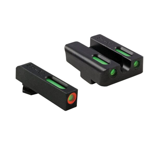 Truglo TFX Pro Tritium/Fiber-Optic Day/Night Sights Fit Glock 17 17L 19 23 24 26 27 33 34 35 38 39 45 – Orange Outline Front/Rear Green
