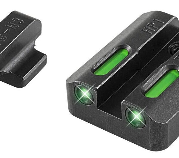 Truglo TFX Tritium/Fiber-Optic Day/Night Sights Fit Taurus MIllennium 62 709 Slim / 740 Slim – White Outline Front/Rear Green/