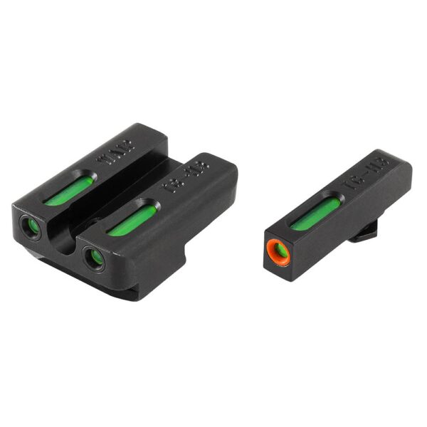 Truglo TFX Pro Tritium/Fiber-Optic Day/Night Sights Fit Taurus Millennium G2|Taurus 709 Slim|Taurus 740 Slim – Orange Outline Front/Rear Green