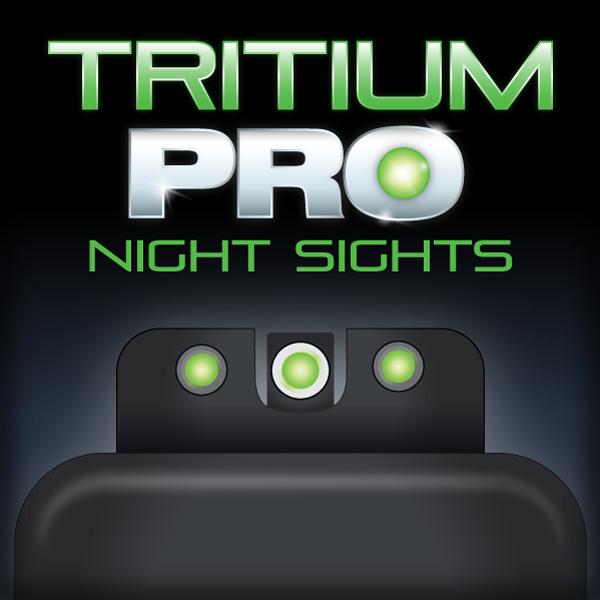 Truglo Tritium Pro Night Sights Fit Sig #8 Front / #8 Rear – White Outline Front/Rear Green