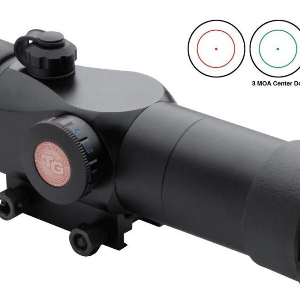 Truglo Triton 30mm Tri-Color Tactical Red Dot Sight – 1x30mm 3 MOA Center Dot – Black