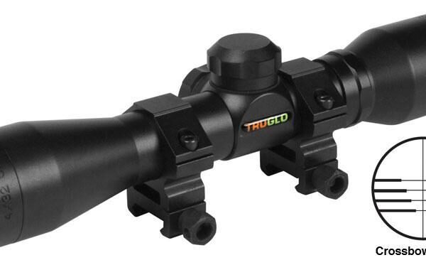 Truglo 4x32mm Compact Crossbow Scope with Weaver Style Rings – Crossbow Reticle Black