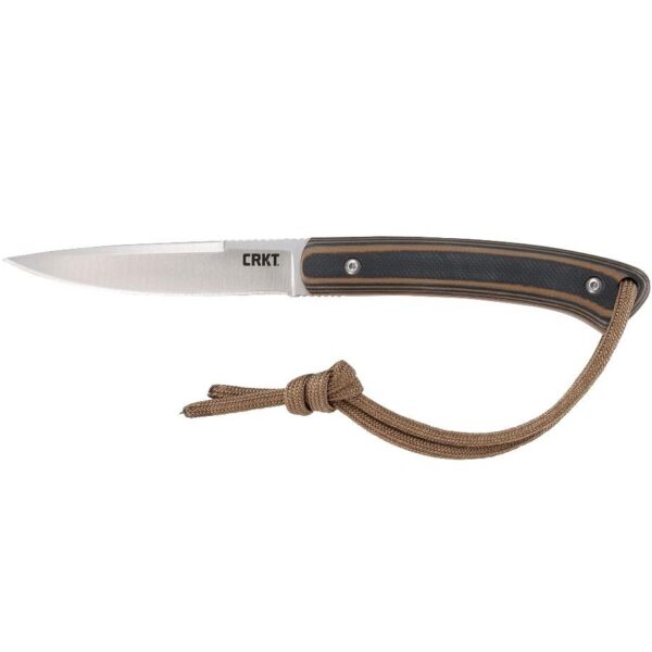 CRKT Biwa Fixed Drop Point Knife 3″ Blade Brown Black