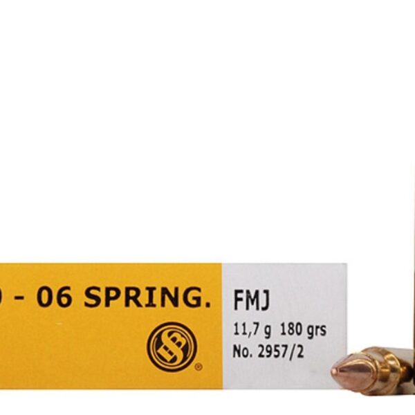Sellier & Bellot Rifle Ammunition .30-06 Sprg 180 gr FMJ 2675 fps – 20/box