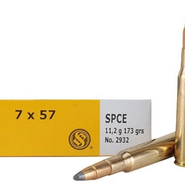 Sellier & Bellot Rifle Ammunition 7x57mm 173 gr SPCE 725 fps – 20/box