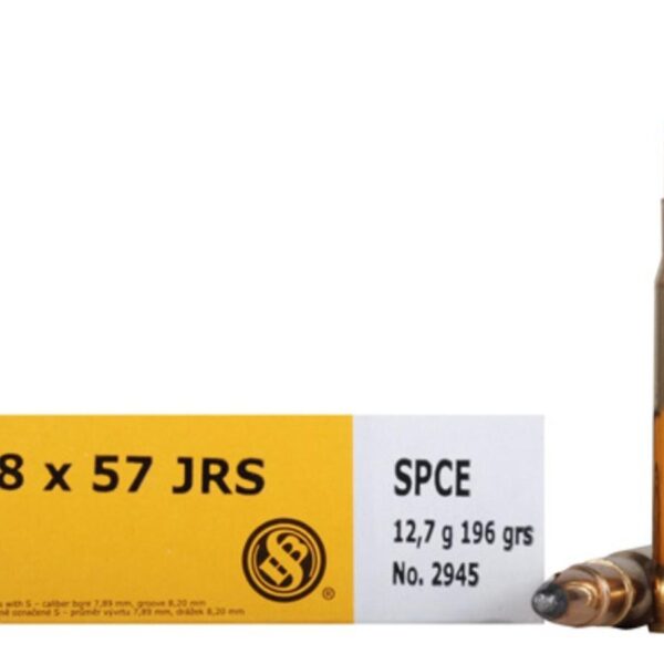 Sellier & Bellot Rifle Ammunition 8×57 JRS 196 gr SPCE 2380 fps – 20/box