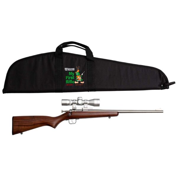 Crickett .22 LR Single Shot Bolt-Action 16.1″ Stainless Youth Package Synthetic