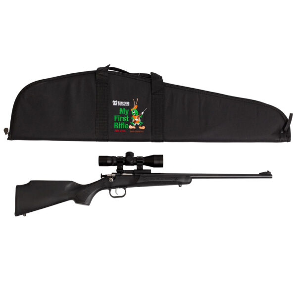 Crickett .22 LR Single Shot Bolt-Action 16.1″ Blued Youth Rifle Black