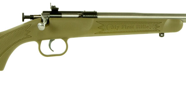 Crickett .22 LR Single Shot Bolt-Action 16.1″ Stainless Youth Rifle Tan
