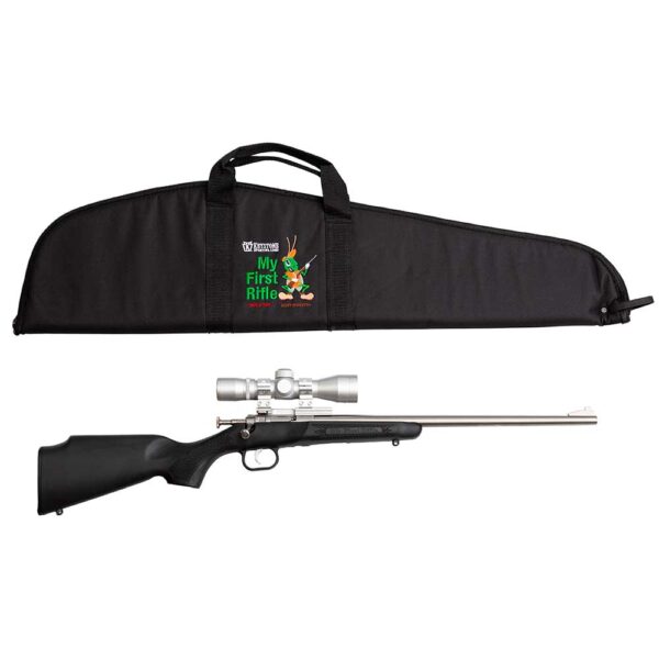 Crickett .22 LR Single Shot Bolt-Action 16.1″ Stainless Youth Package Synthetic