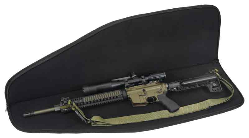 US PEACEKEEPER 45" MSR CASE BL - 4 MAG POUCHES 600 DENIER BLACK