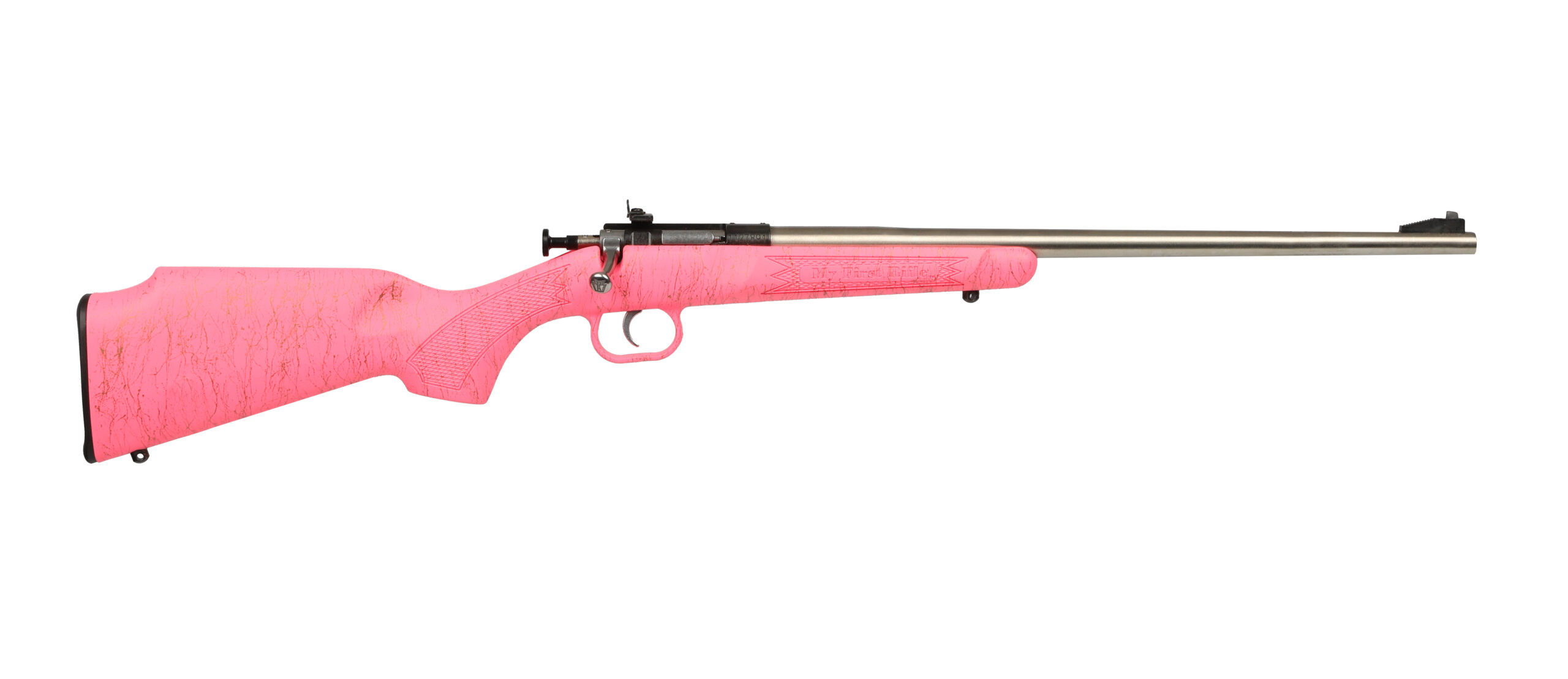 Crickett .22 LR Single Shot Bolt-Action 16.1" Stainless Youth Rifle Pink