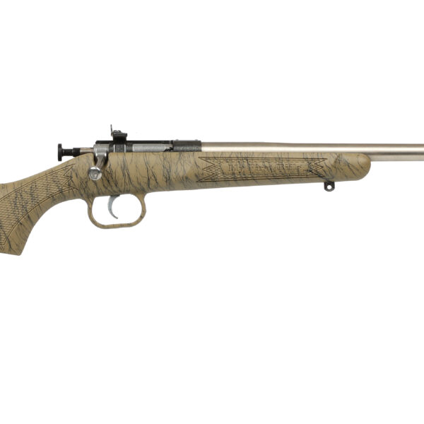 Crickett .22 LR Single Shot Bolt-Action 16.1″ Stainless Youth Rifle Tan