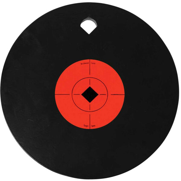 Birchwood Casey 47603 World of Targets Single Hole 8″ Pistol/Rifle Black/Orange AR500 Steel Circle w/Crosshair & Diamond 0.38″ Thick Hanging