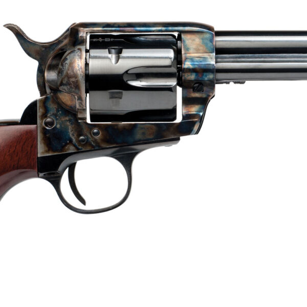Cimarron PP410 Frontier Pre-War 1896-1940 45 Colt (LC) 6 Shot, 4.75″ Blued Steel Barrel, Blued Cylinder, Color Case Hardened Steel Frame, Walnut Grip, Exposed Hammer