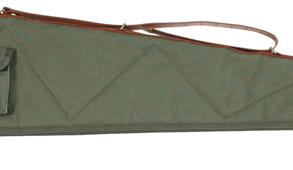 Bob Allen 14536 Canvas Rifle Case 40″ Green Canvas w/ Quilted Flannel Lining Leather Sling & Self-Repairing Nylon Zipper