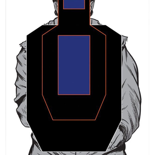 Birchwood Casey 35721 Dirty Bird Bad Guy IPSC Silhouette Tagboard Hanging Pistol 12″ x 18″ Black/Blue/White 100 Per Pkg