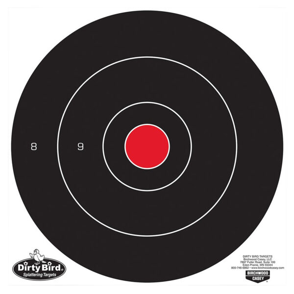Birchwood Casey 35070 Dirty Bird  12″ Bullseye Tagboard Hanging Universal Black/Red 100 Per Pkg