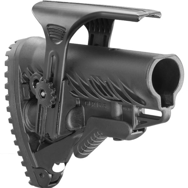 FAB Defense FXGLR16CP GLR-16 CP Tactical Buttstock for AR-15/ M16/ M4 w/Adjustable Cheek-Rest & Anti-Rattle Mechanism Black Polymer