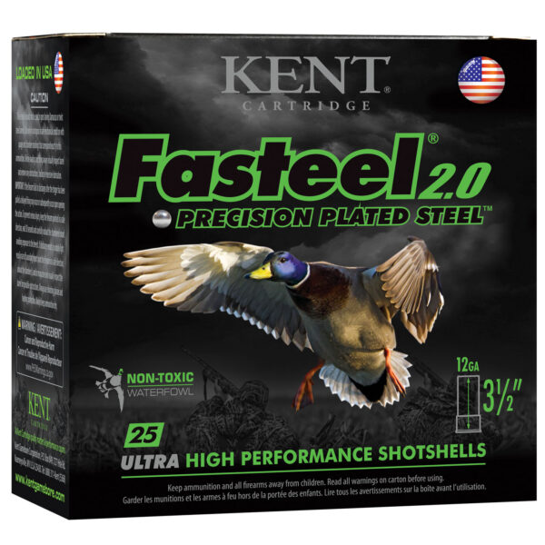 Kent Cartridge K1235FS404 Fasteel 2.0  12 Gauge 3.50″ 1 3/8 oz 4 Shot 25 Per Box/ 10 Case
