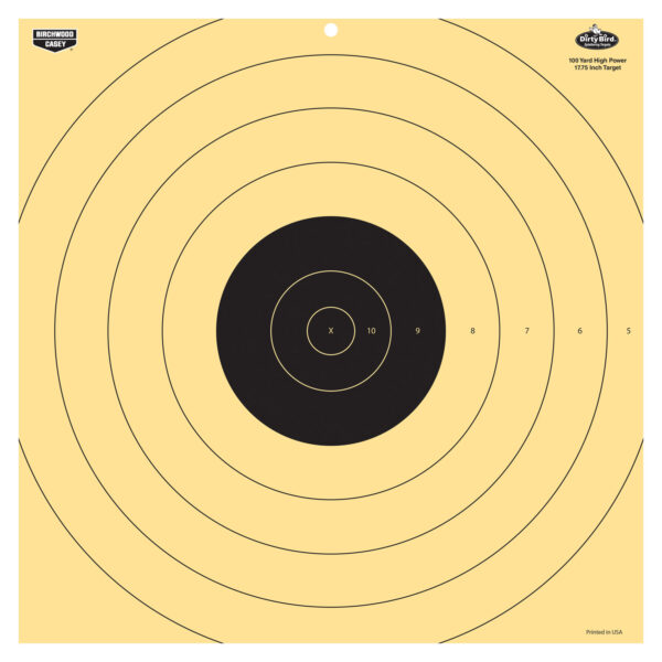 Birchwood Casey 35186 Dirty Bird  17.25″ Bullseye Tagboard Hanging 100 yds Rifle Black/White 5 Pack