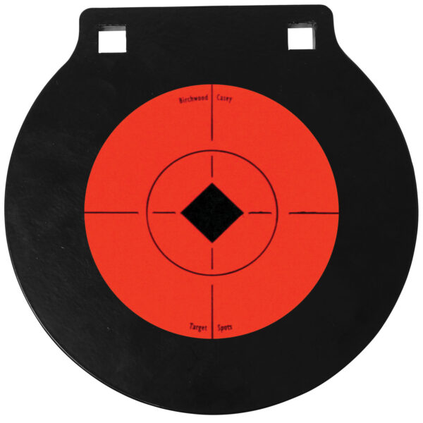 Birchwood Casey 47608 World of Targets Double Hole 6″ Black/Orange AR500 Steel Circle w/Crosshair & Diamond Hanging