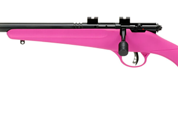 Savage Arms 13842 Rascal FLV-SR Youth 22 LR 1rd 16.12″ Matte Blued Heavy Barrel, Matte Blued Carbon Steel Receiver, Pink Synthetic Stock, Left Hand