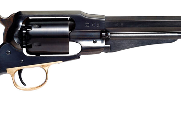 Taylors & Company 550778 1858 Remington Sodbuster Uberti 44 Cal 6 Shot Percussion 8″ Blued Octagon Barrel, Blued Cylinder & Steel Frame, Ivory Polymer Grip