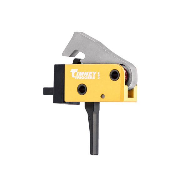 Timney Triggers 681ST PCC Trigger  Single-Stage Straight Trigger with 2.50-3 lbs Draw Weight & Black/Gold Finish for AR-Platform
