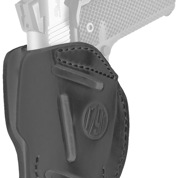 1791 Gunleather 3WH1SBLA 3-Way IWB/OWB Size 01 Stealth Black Leather Belt Loop Fits 1911 3-4″ Ambidextrous
