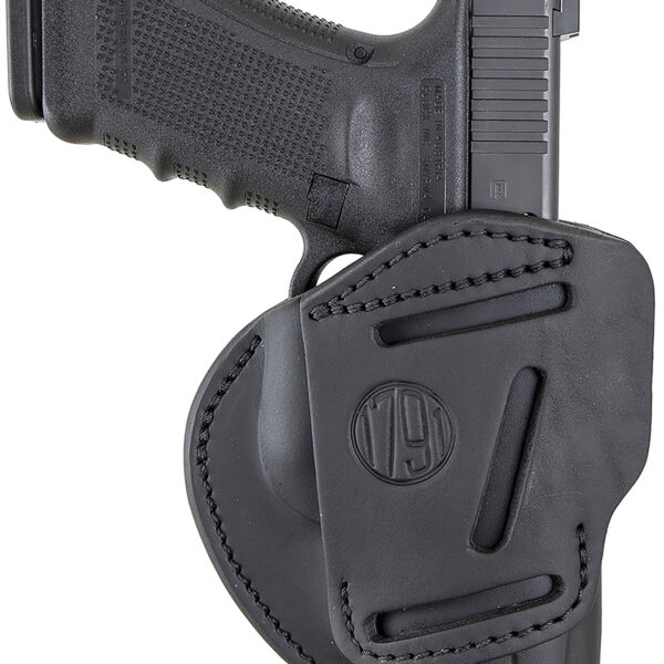 1791 Gunleather 3WH5SBLA 3-Way IWB/OWB Size 05 Stealth Black Leather Belt Loop Compatible w/ Glock 17 Compatible w/ Springfield XD Compatible w/ S&W M&P Compatible w/ HK VP9 Ambidextrous Hand