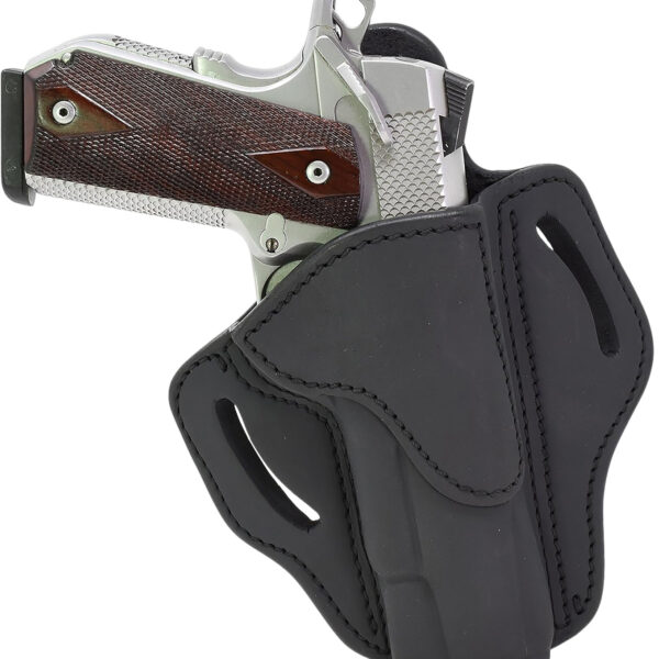 1791 Gunleather BH1SBLR BH1 OWB 01 Stealth Black Leather Belt Slide Fits 4-5″ 1911