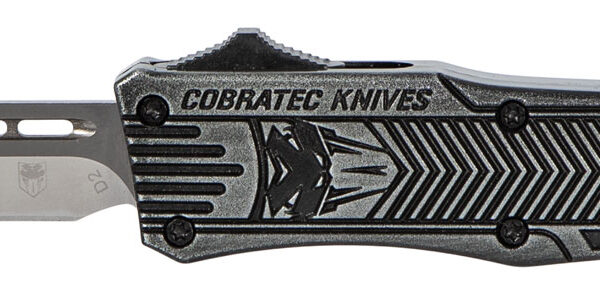 CobraTec Knives SSWCTK1STNS CTK-1  Small 2.75″ OTF Tanto Plain D2 Steel Blade/Black Stonewashed Aluminum Handle Features Glass Breaker Includes Pocket Clip